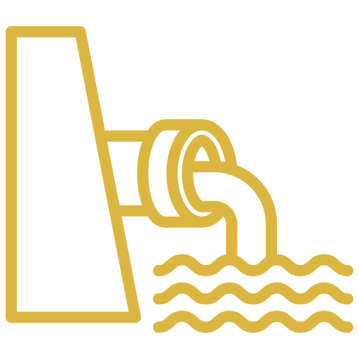 Yellow pipe releasing water graphic