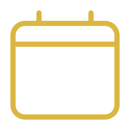 Calendar icon in gold outline